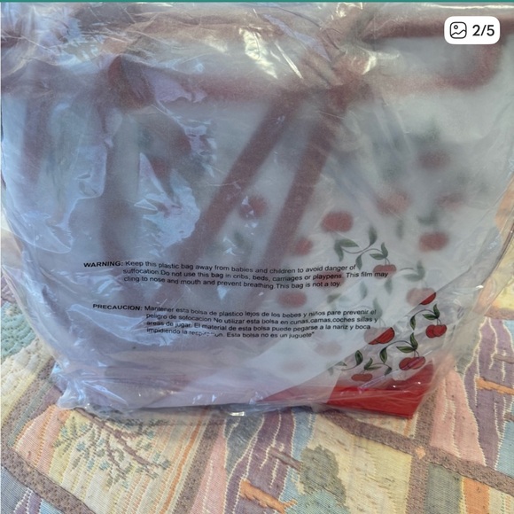 Ed Hardy Clear Tote with Red Cherry Design - Picture 6 of 7